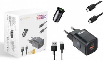 Set 4 Buc 1 Incarcator 20W PD Type-C USB QC 1 Adaptor Auto PD Type-C USB QC Pentru Pentru Galaxy S21 S20 Note10 S10 1 Cablu Date Us 