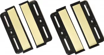 Set suport placute numar inmatriculare auto Super Slim - 4 bucati fata + spate fara rama negru lucios premium