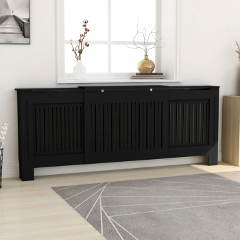 vidaXL Masca pentru calorifer negru 205 cm MDF 