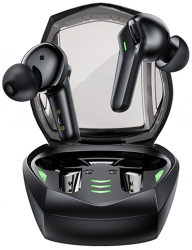 Casti in-ear Bluetooth cu suport de incarcare si lumina LED conectivitate 12 m Black 