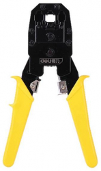 Cleste pentru sertizat UTP mufe RJ45 8p8c instrument de stripare si 6 conectori Galben 