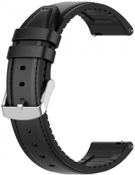 Curea din Piele ecologica pentru Huawei Watch GT GT 2 GT 2e GT 2 Pro GT 3 46 mm si Samsung Galaxy Watch 46 mm Galaxy Watch 3 Gear S3 Negru 
