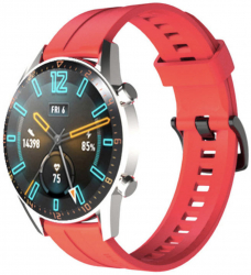 Curea din silicon compatibila cu Huawei Watch GT / GT2 / GT2 PRO 46 mm Rosu 