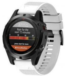 Curea pentru ceas compatibila cu Garmin Fenix 5 / 6 / 6 Pro silicon Alb 