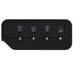 Hub cu interfata USB 2.0 si 4 porturi cu comutatoare de alimentare indicator LED Negru 