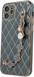 Husa compatibila cu Samsung Galaxy A32 5G si Galaxy M32 5G design Glamour Bling Hand Grip Green 
