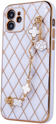 Husa compatibila cu Apple iPhone 12 design Glamour Bling Hand Grip White 