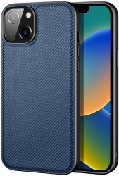 Husa compatibila cu Iphone 14 bumper Carbon Design Blue 