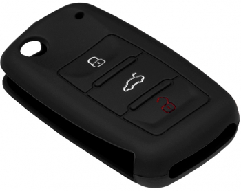 Husa pentru cheie auto compatibila cu Skoda Octavia / Seat Altea / VW Passat Golf material silicon high quality Black 