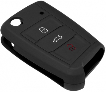 Husa pentru cheie auto compatibila cu Skoda Rapid / Seat Toledo / VW Polo Jetta material silicon high quality Black 