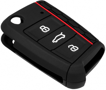 Husa pentru cheie auto compatibila cu Skoda Superb / Seat Toledo / VW Jetta Tiguan material silicon high quality Black 