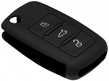 Husa pentru cheie auto compatibila cu VW Passat / Pollo / Skoda Roomster / Seat Mii material silicon high quality Black 