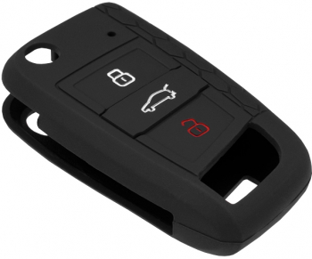 Husa pentru cheie auto compatibila cu VW Passat Polo Caddy Jetta Eos material silicon high quality Black 