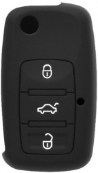 Husa pentru cheie auto compatibila VW Eos / Beetle material silicon high quality Black 