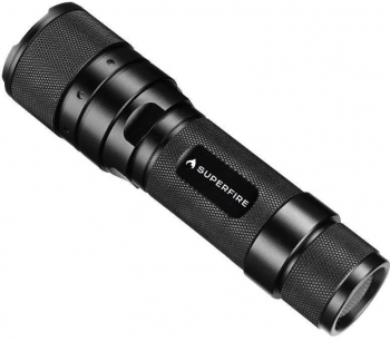 Lanterna LED de mana metalica multifunctionala model Superfire F3-XPE Negru