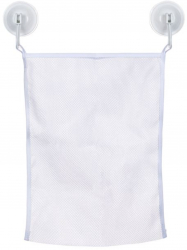 Organizator tip plasa din poliester cu ventuze pentru baie 40x30 cm Alb 
