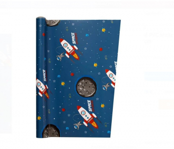 Rola autoadeziva decorativa din PVC pentru camera copiilor personaj Space dimensiune 150 x 45 cm Multicolor