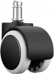 Set 2 roti ultra conform 360 and deg pentru scaun de birou ABS diametru 5 cm Negru
