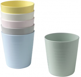 Set cu 6 pahare din plastic in culori pastel BPA free 230 ml Multicolor