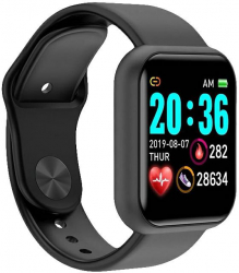 Smart Watch cu monitorizare Puls si Pulsoximetru compatibil Android si IOS 1.3 inch Negru 