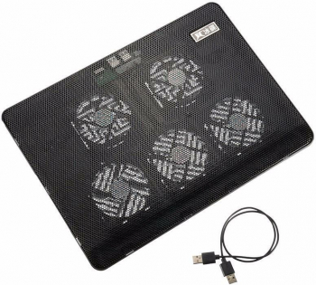 Stand tip Cooler cu interfata USB cu 5 ventilatoare compatibil cu laptopuri intre 12 - 17 inch Black 