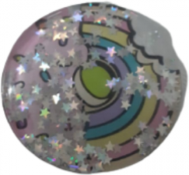 Suport compatibil cu telefon sau tableta popsocket Liquid glitter in forma de Gogoasa Multicolor 