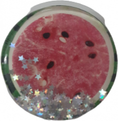 Suport compatibil cu telefon sau tableta popsocket Liquid glitter in forma de Pepene Verde 