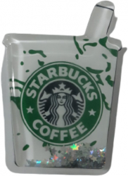Suport compatibil cu telefon sau tableta popsocket Liquid glitter in forma de Starbucks Coffee Alb 