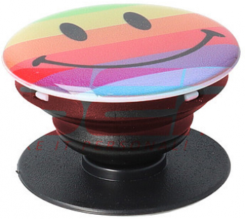 Suport compatibil cu telefon sau tableta popsocket rotund Smiley Multicolor 