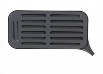 Suport cu grilaj de scurgere pentru uscare pahare si vesela 37 x 18 cm Gri inchis 
