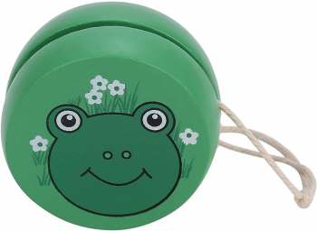 Yo-Yo din lemn cu desen Frog Green