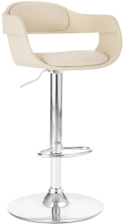 vidaXL Scaun de bar alb piele ecologica 