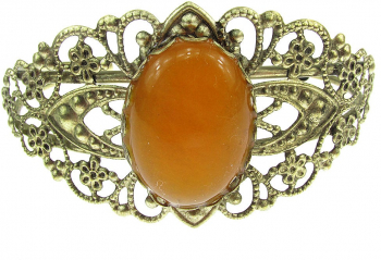 Bratara bronz antic cu jad galben 25x18 MM 