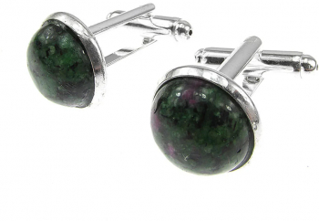 Butoni camasa cu rubin-zoisit natural 12 mm 