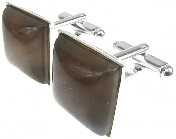 Butoni camasa patrati agat gri natural 16 MM 