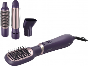 Perie cu aer cald Philips Seria 3000 BHA313/00 800W tehnologie cu ioni 4 accesorii diametru perie 38mm setare temperatura de ingrijire si 