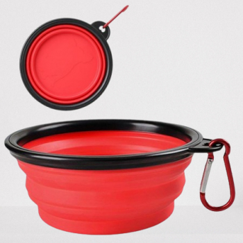 Bol pliabil 450 ml pentru hrana si apa animale de companie ideal pentru plimbare cu carabina de prindere