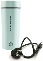 Cana termos electrica pentru masina alimentare priza 220 interior inox 304 izolare termica cu vid capacitate 350 ml alb
