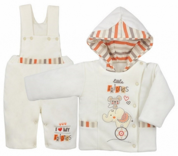 Compleu 2 piese iarna pentru copii Koala Circus 04-510C-68-cm Crem 