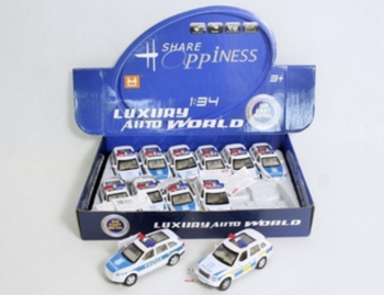 Jucarie Masina de Politie la o scara de 1 34 Luxury Auto World 2465N Alb