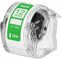Etichete in rola Brother CZ-1002 12mm x 5m cu tehnologie Zink Zero Ink full color pentru imprimanta termica Brother VC-500W originale 