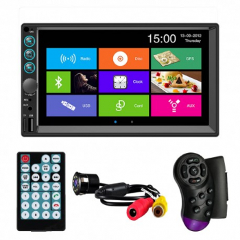 MP5 Player Techstar® 7061 2DIN Camera Marsarier Ecran HD Touch 7 inch Comenzi Volan Telecomanda MirrorLink 