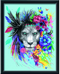 Pictura pe numere Ravensburger - Leu colorat 