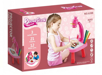 Proiector cu masuta pentru desen roz 7Toys 