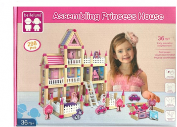 Set de constructie din lemn 298 piese - Little Princess 7Toys 