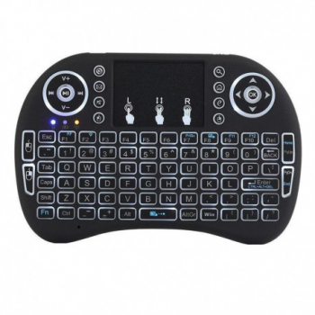 Tastatura Iluminata Wireless Techstar® i8 RGB Play Air Mouse cu Touchpad pentru TV Box si Mini PC Android 