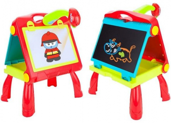Set pentru baieti - masuta cu tablita dubla si proiector 4 in 1 