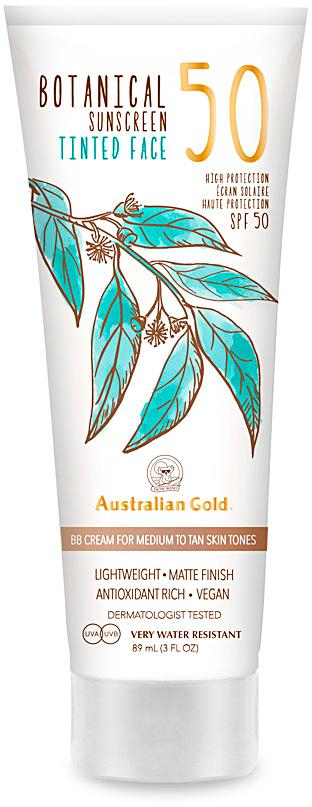 Lotiune nuantatoare pentru ten cu factor de protectie Australian Gold BOTANICAL SPF50 medium-tan 89 ml 