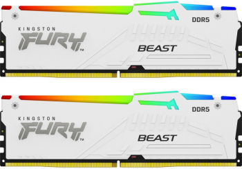 Memorie Kingston FURY Beast RGB White 64GB DDR5 5200MHz CL40 Dual Channel Kit memorii