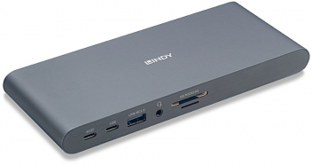 LINDY DST-Pro 5K XT USB-C USB 3.0 DisplayPort HDMI RJ-45 SD/MicroSD Jack 3.5 mm PD 100W Silver 